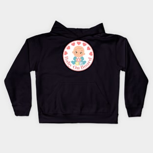 Cute BABY pink loving heart on board sign Sticker Kids Hoodie